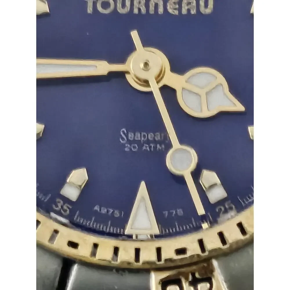 Ladies Vintage Tourneau Seapearl Dive Military Rotating Bezel New Battery Watch